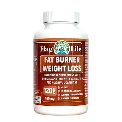 FAT BURNER▐ Фет Бърнър ► за отслабване и контрол на теглото,  с екстракт от гуарана , зелен чай,  малинови кетони, L-Carnitine и витамини, 525 mg, 120 капсули,