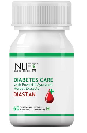  DIASTAN Diabet Care Inlife▐ Диастан ► за контрол на кръвната захар с Гимнема силвестре и 12 аюрведични билки,500 mg, 60 капсули