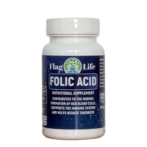 FOLIC ACID▐ Фолиева Kиселина ► за растеж на клетките и образуването на  червените кръвни телца, 400 мкг, 120 таблетки